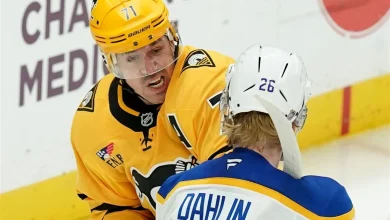 Suspension likely for Evgeni Malkin after slash up high in Penguins loss to Sabres