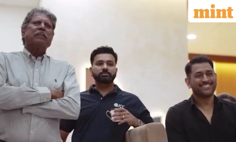 T20 World Cup final: Kapil Dev, Dhoni, Rohit Sharma to Priety Zinta and Aparshakti Khurana- celebs galore at India vs NZ