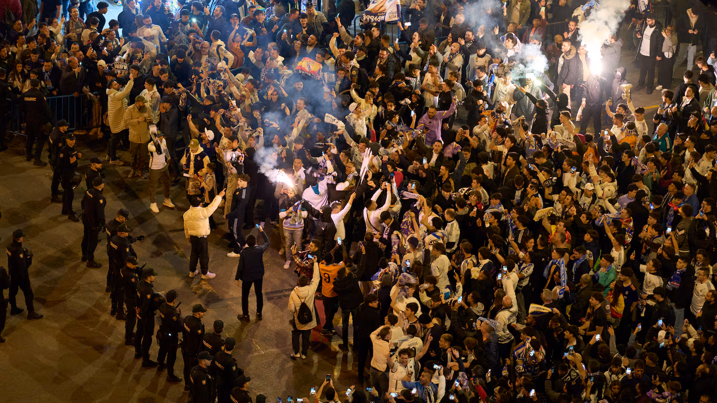 Tensions rise in Manchester as local fan enters Real Madrid pre-game gathering