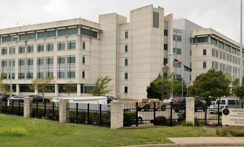 Texas man arrested and accused of throwing bucket of possible human remains toward FBI field office