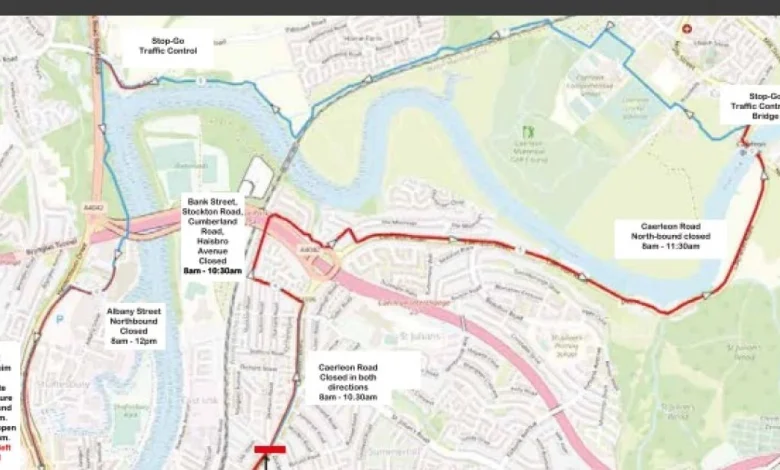 These are the road closures for upcoming half marathon in Newport