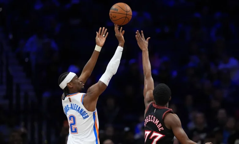 Thunder beat short-handed 76ers for 12th straight win