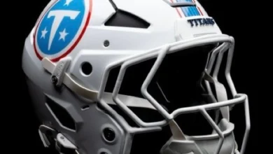 Titans unveil new uniforms, ditching blue helmets for white