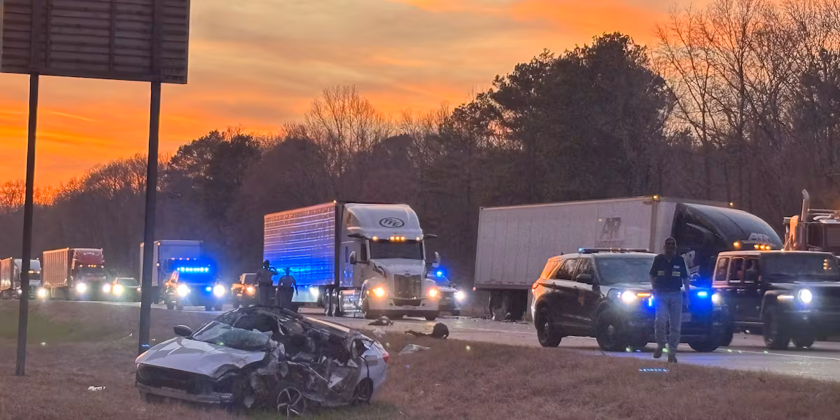 Two people taken to hospital after wreck involving 18-wheeler