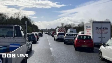 Two seriously injured in 15-vehicle crash on M5