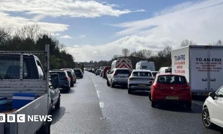 Two seriously injured in 15-vehicle crash on M5
