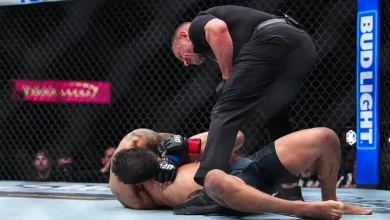 UFC 326 video: Alberto Montes puts Ricky Turcios to sleep with slick choke submission