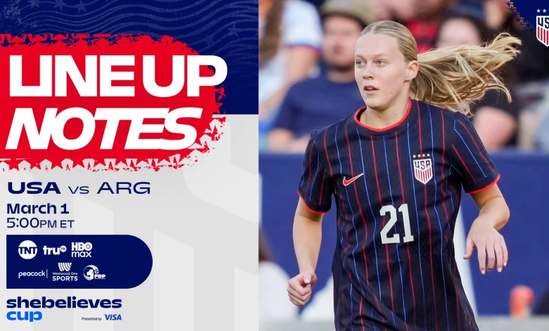USWNT vs. Argentina: Starting XI & Lineup Notes on Sunday, March 1 in Nashville, Tennessee