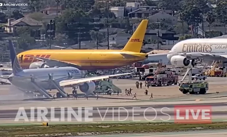 United flight to New Jersey returns to LAX due to engine issue; plane evacuated