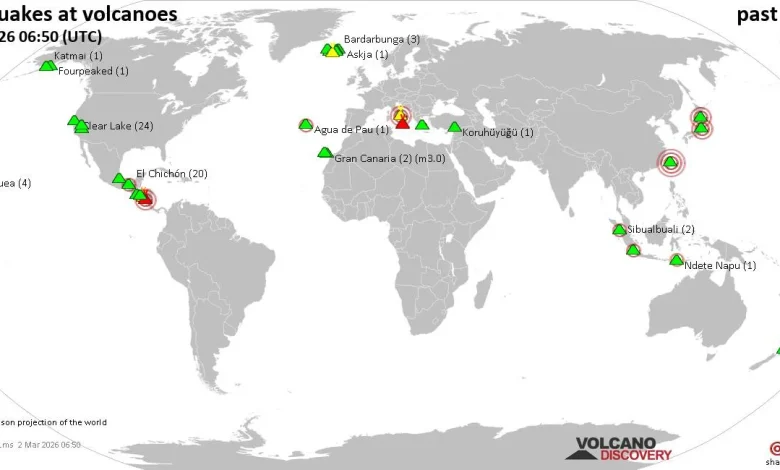 Volcano Earthquake Report for Monday, 2 Mar 2026