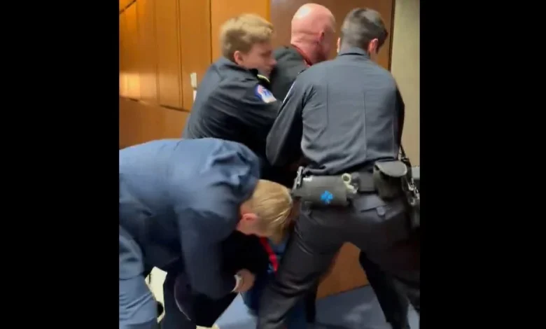 WATCH: Wild Moment GOP Senator Helps Toss Ex-Marine Protestor Out of Hearing