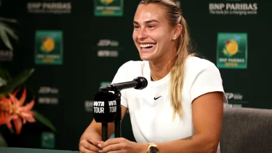 Watch: Djokovic congratulates Sabalenka, gets closer look at her ring