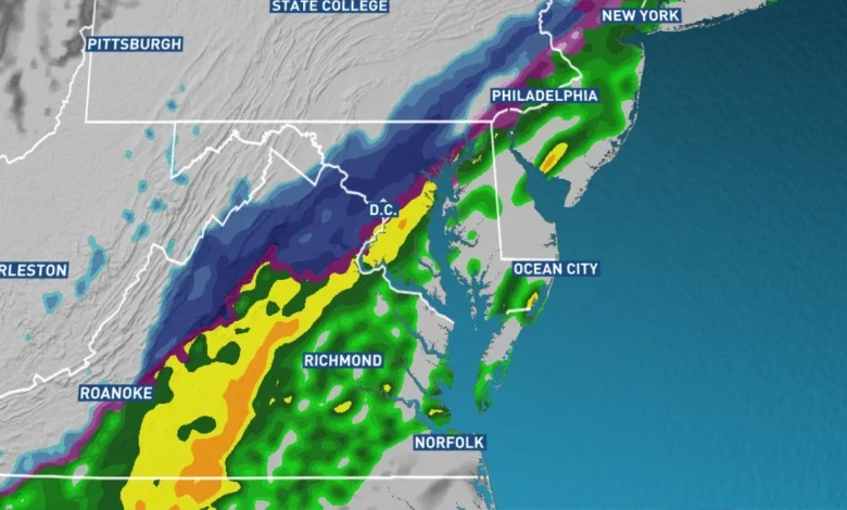 Weather whiplash in DC: Record highs to wet snowflakes in 24 hours