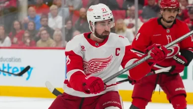 Why does Monday's Detroit Red Wings game in Nashville start at 2 p.m.?