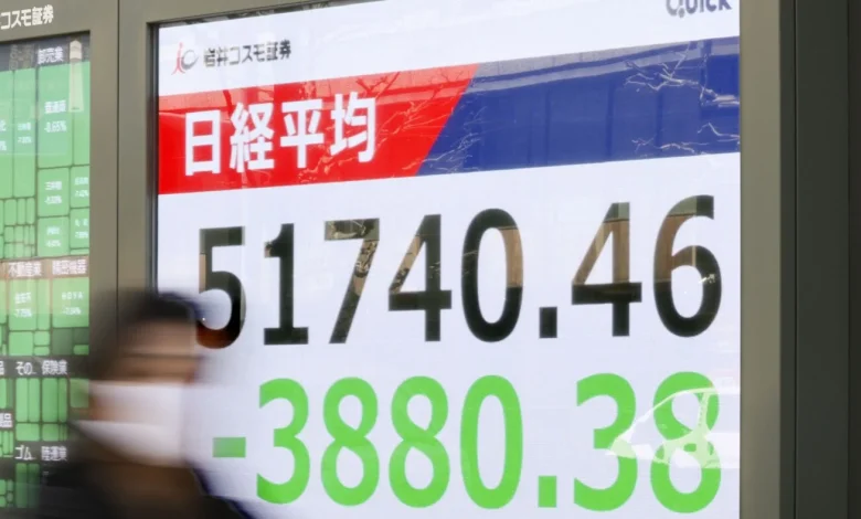 World shares tumble as Iran war pushes oil prices : NPR