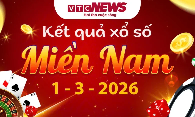 XSMN 1/3 - Trực tiếp kết quả xổ số miền Nam hôm nay 1/3/2026