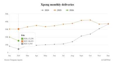 Xpeng sees deliveries drop 50% amid holiday lull