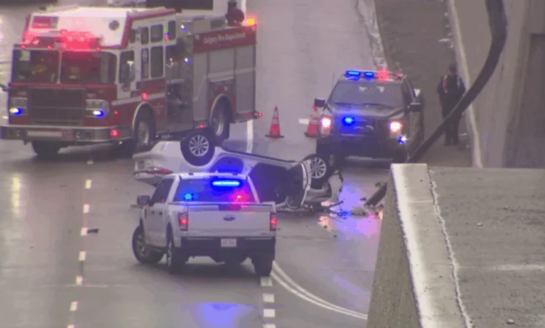 2 in serious condition after Crowchild Trail NW rollover