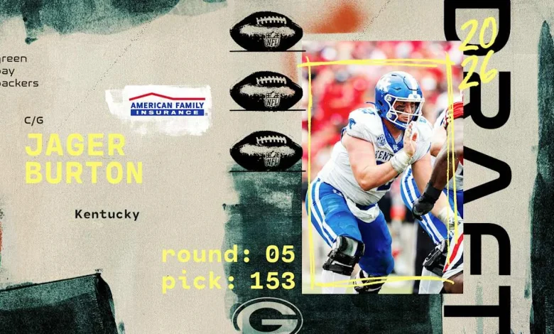 2026 NFL Draft: Packers select Kentucky C/G Jager Burton in fifth round, No. 153 overall