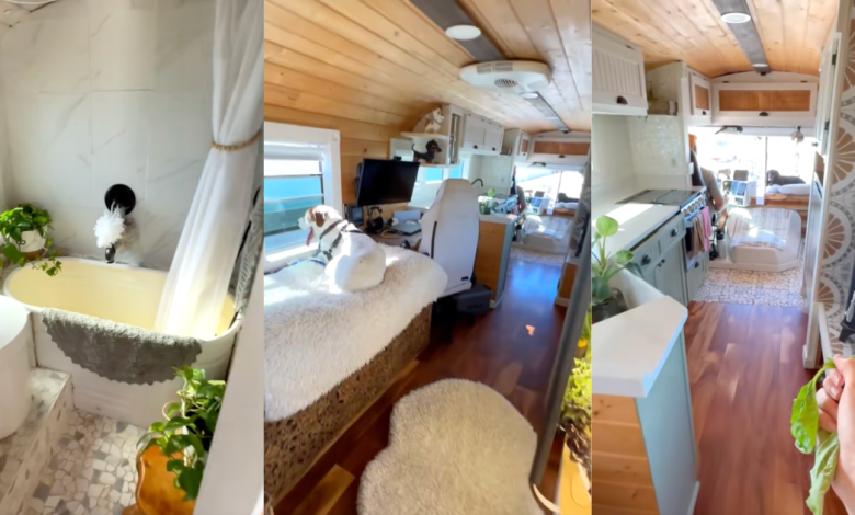 A Couple Turned A School Bus Into A Home On The Beach
