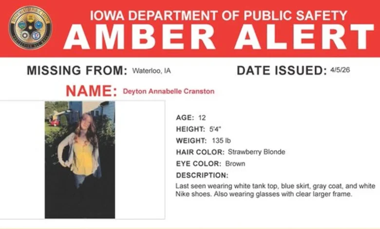 AMBER ALERT: 12-year-old girl abducted in Waterloo