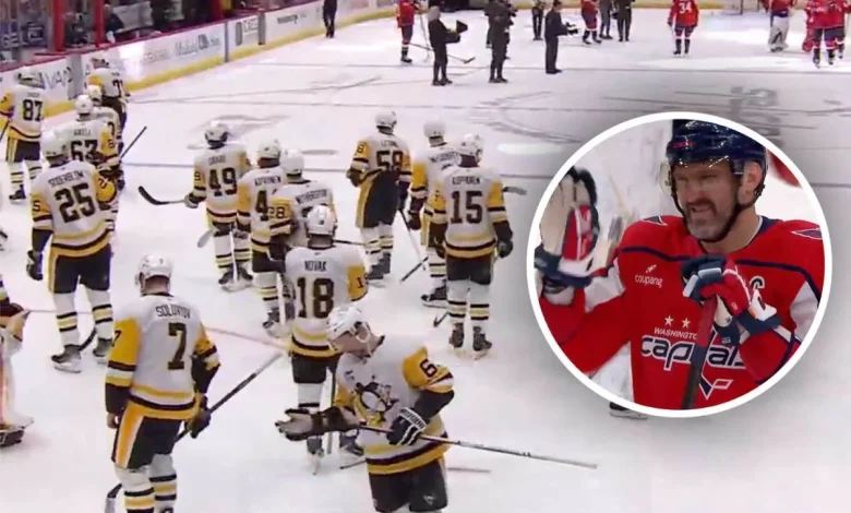 Alex Ovechkin waves off Penguins’ handshake line in possible final game against Pittsburgh: ‘Thanks for them to wait out there’