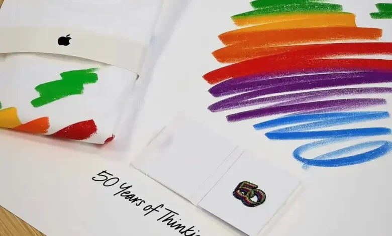 Apple employee 50th schwag includes T-shirt, pin, poster, and Paul McCartney