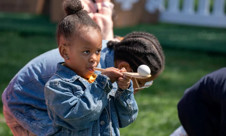 At White House Easter Egg Roll, Trump tells the children about the war