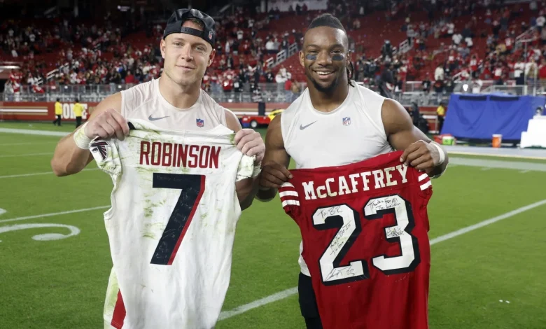 Bijan Robinson feels better than ever, credits workouts with Christian McCaffrey