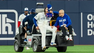 Blue Jays pitcher Cody Ponce carted off with injury in first MLB start in 5 years
