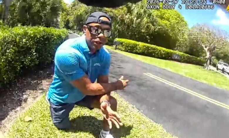 Body camera video of Tiger Woods arrest shows golfer being handcuffed after Florida crash