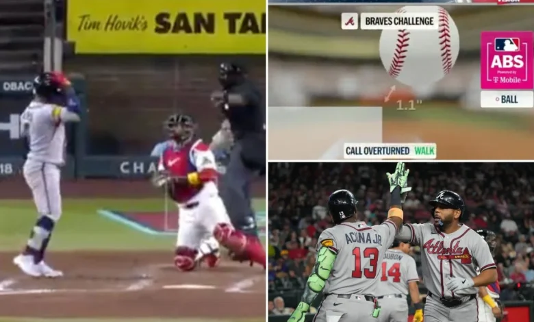 Braves ABS challenge leads to eight runs in wild turn of events