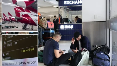 Chaos strikes Sydney Airport as dozens of flights are canceled due to weather