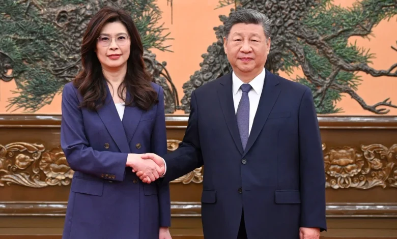 China’s Xi meets Taiwan opposition leader ahead of key summit with Trump : NPR