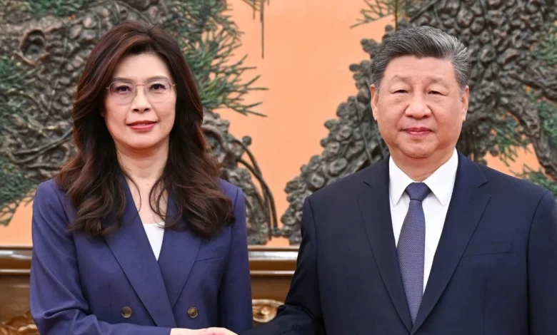 China's Xi talks peace with Taiwan's opposition leader even as Beijing raises military pressure