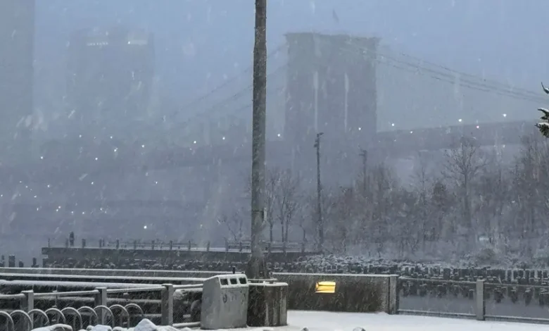 Cold front triggers winter’s return with possible snow across major Northeast cities after near-record warmth