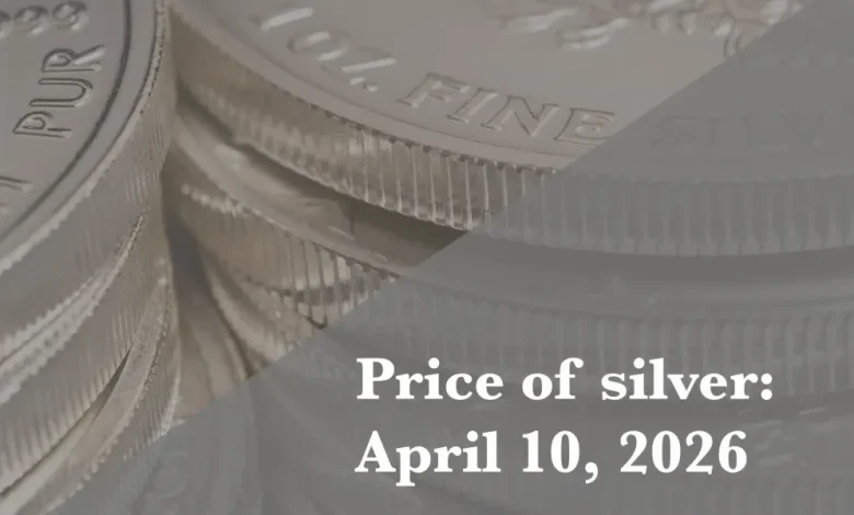 Current price of silver as of Friday, April 10, 2026