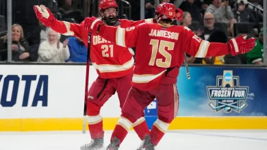 DU Pioneers beat Michigan in double OT at Frozen Four; dream run continues to NCAA title game