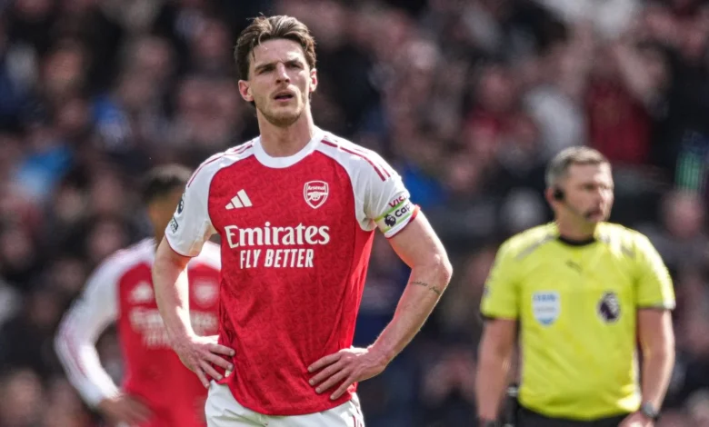 Declan Rice was not present in Arsenal training the day before their Champions League quarter-final with Sporting CP.