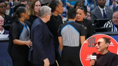 Diana Taurasi reacts to fiery Geno Auriemma-Dawn Staley confrontation