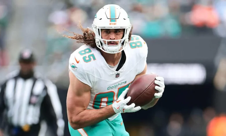 Dolphins GM Jon-Eric Sullivan tabs TE Greg Dulcich as 2026 riser: 'It's why we brought him back'