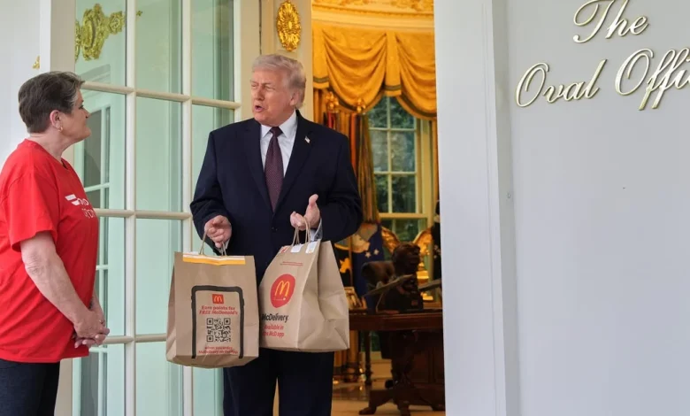 DoorDasher joins Trump for impromptu White House press event after delivering McDonald's