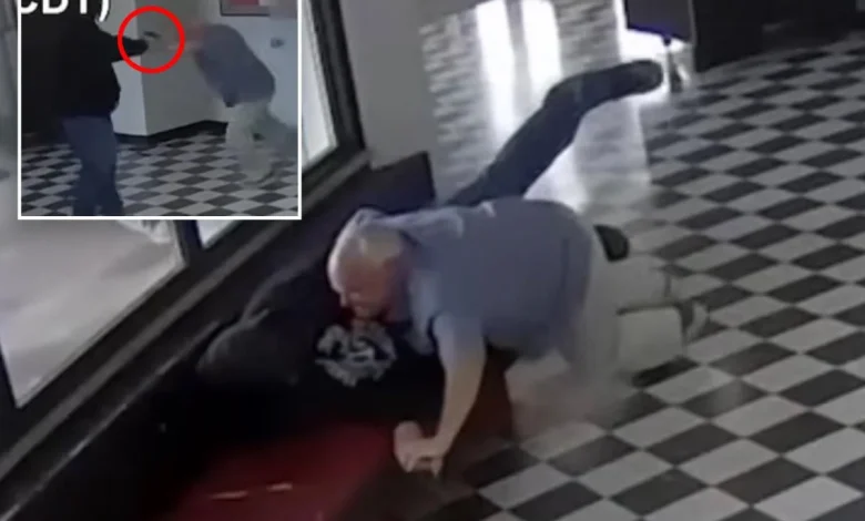 Dramatic moment Oklahoma principal Kirk Moore tackles Columbine-obsessed school shooter while being shot