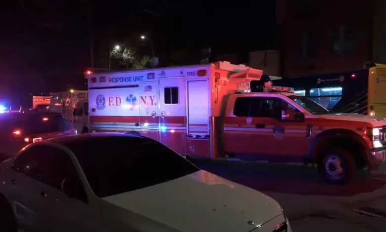 EMS workers taken to the St. Barnabas Hospital after responding to call in the Bronx
