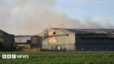 Firefighters tackle blaze at business near Grantham