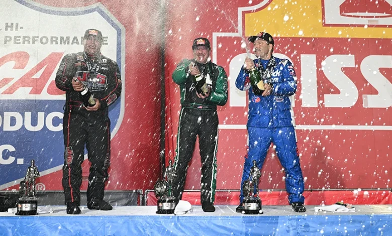Hagan wins 1,000th Funny Car race, doubles with Stewart; Anderson wins Pomona again