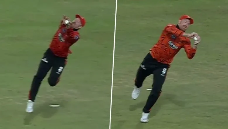 Heinrich Klaasen Takes Superman-Esque Catch To Dismiss Ayush Mhatre in SRH vs CSK IPL 2026 Match (Watch