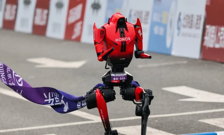 Humanoid robot beats human half-marathon world record in Beijing