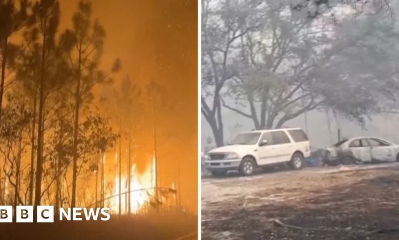 Hundreds of wildfires burn across Florida and Georgia