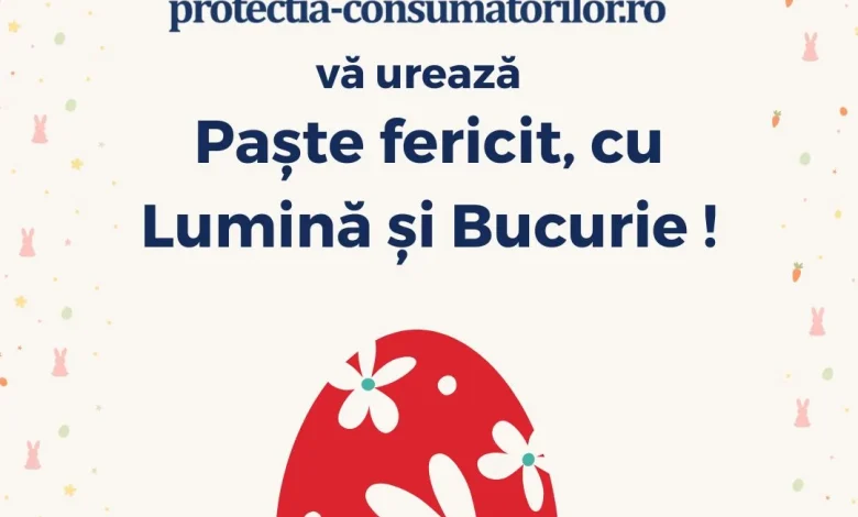 InfoCons Protecția Consumatorului vă urează Paște Fericit , cu Lumină și Bucurie !